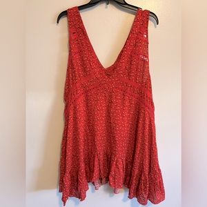 Free People Let it Happen Red Slip Dress